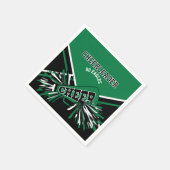 Chef in Grün, Weiß und Schwarz Serviette (Ecke)