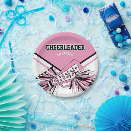 Chef in Rosa, Weiß und Schwarz Pappteller (Party)