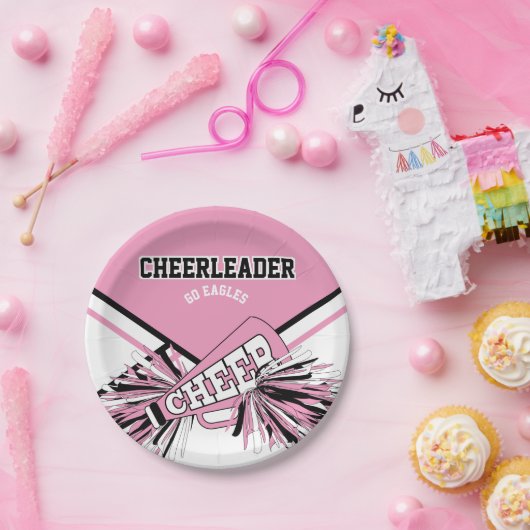 Chef in Rosa, Weiß und Schwarz Pappteller (Party)