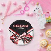 Chef in Rot, Weiß und Schwarz Pappteller (Party)