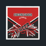 Chef in Rot, Weiß und Schwarz Serviette<br><div class="desc">Cheerleader Paper Napkins bereit für Sie zu personalisieren. Vorgestellt in Schulfarben Weiß, Rot und Schwarz mit DIY Text. Ideal für jedes fröhliche Party oder Event. Viele Farben sind verfügbar. ⭐ Dieses Produkt ist zu 100% anpassbar. Grafiken und / oder Text können hinzugefügt, gelöscht, verschoben, verändert, verändert, gedreht, etc.. 99% meiner...</div>