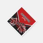 Chef in Rot, Weiß und Schwarz Serviette (Ecke)