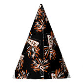 Chef in Schwarz, Weiß und Orange Partyhütchen (Rückseite)