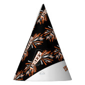 Chef in Schwarz, Weiß und Orange Partyhütchen (Links)