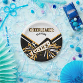 Chef in Weiß, Gold und Schwarz Pappteller (Party)