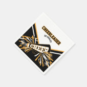 Chef in Weiß, Gold und Schwarz Serviette (Ecke)