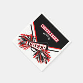 Chef in Weiß, Rot und Schwarz Serviette (Ecke)