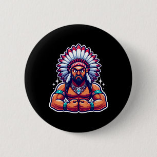 Chef-Indianer-Flechtmuskeln Fan Lover Bodybuildin Button