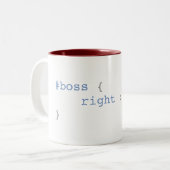 Chef ist immer rechter lustiger CSS Zweifarbige Tasse (Vorderseite Links)