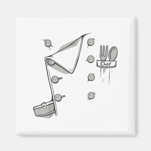 Chef Jacket Chef Costume Cook Cooking Funny Chef G Magnet (Vorne)