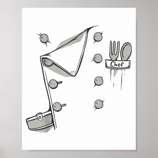 Chef Jacket Chef Costume Cook Cooking Funny Chef G Poster (Vorne)