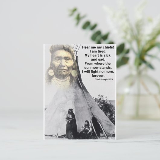 Chef Joseph höre mich Postkarte (Stehend Vorderseite)