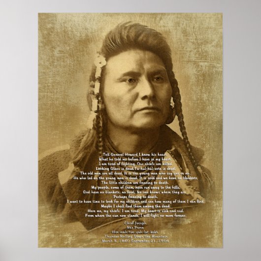 Chef Joseph von Nez Perce Poster (Vorne)