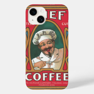 Chef Kaffee Vintage Art Nouveau elegant rot Case-Mate iPhone 14 Hülle