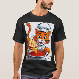 Chef Katze Grilled Cheese Tomatensuppe Comfort Foo T-Shirt