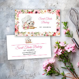 Chef Kitten Bakery Pink Visitenkarte