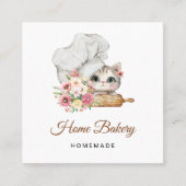 Chef Kitten Bakery Quadratische Visitenkarte (Vorderseite)