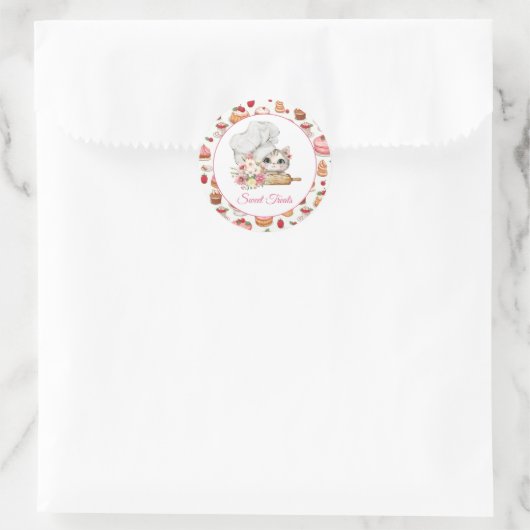Chef Kitten Bakery Runder Aufkleber (Tasche)