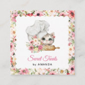 Chef Kitten Bakery Thank you Quadratische Visitenkarte (Vorderseite)
