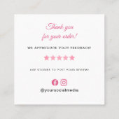 Chef Kitten Bakery Thank you Quadratische Visitenkarte (Rückseite)