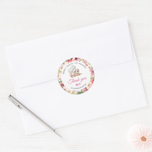 Chef Kitten Bakery Thank you Runder Aufkleber (Umschlag)