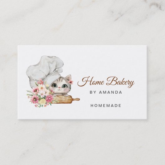 Chef Kitten Bakery Visitenkarte (Vorderseite)