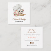 Chef Kitten Thank you Quadratische Visitenkarte (Vorne/Hinten)