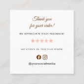 Chef Kitten Thank you Quadratische Visitenkarte (Rückseite)