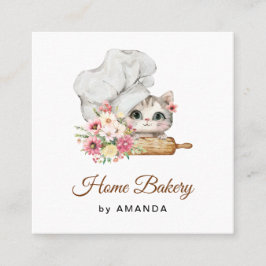 Chef Kitten Thank you Quadratische Visitenkarte