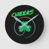 Chef Kleeblatt Clover Irland Runde Wanduhr (Vorderseite)