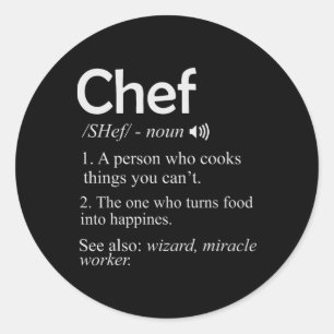 Chef Koch Bbq Lustiges Tee Cool Kochen Liebe Perfe Runder Aufkleber