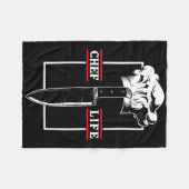 Chef Koch Leben Messer Restaurant Kochen Essen Küc Fleecedecke (Vorderseite (Horizontal))