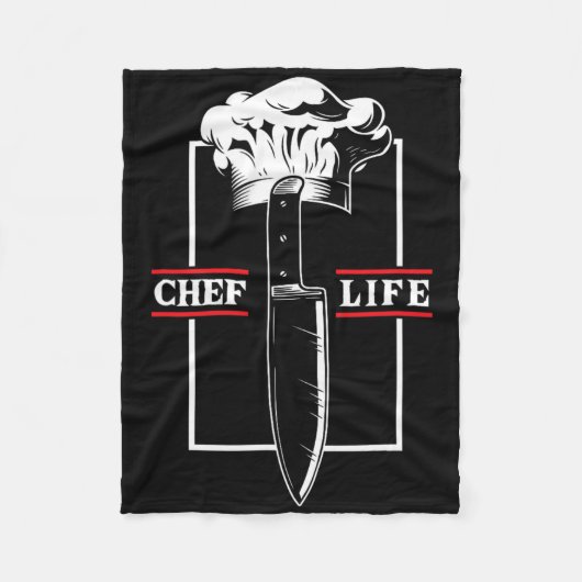 Chef Koch Leben Messer Restaurant Kochen Essen Küc Fleecedecke (Vorderseite)