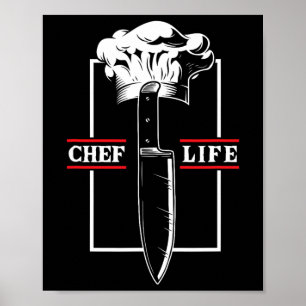 Chef Koch Leben Messer Restaurant Kochen Essen Kul Poster