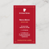 Chef | Koch Restaurant Visitenkarte (Rückseite)