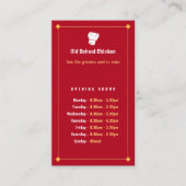 Chef | Koch Restaurant Visitenkarte (Vorderseite)