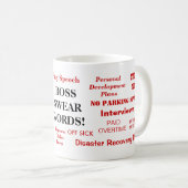 CHEF-KRAFTAUSDRÜCKE! Unhöfliche Chef-Wörter Kaffeetasse (VorderseiteRechts)