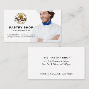 Chef lächelnd Bäckerei-Logo Visitenkarte