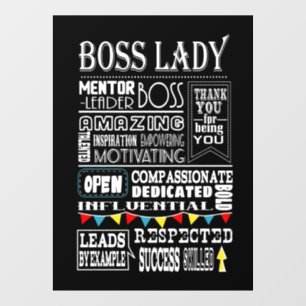 Chef Lady danke Plaque danke Fensteraufkleber