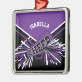 Chef 📣 💖 - Lila, schwarz und weiß Silbernes Ornament (Links)