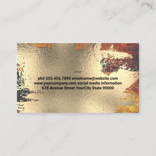 Chef Logo | Gold Foil | Silverware Logo Visitenkarte (Rückseite)