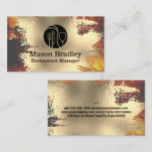 Chef Logo | Gold Foil | Silverware Logo Visitenkarte (Vorne/Hinten)