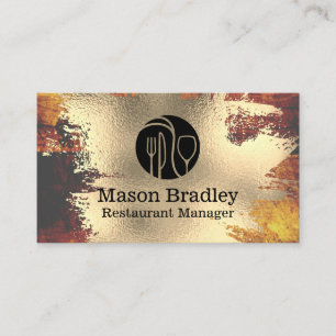 Chef-Logo Goldfolie Besteck-Logo Visitenkarte