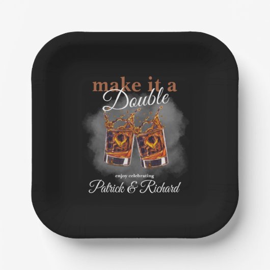 Chef macht es zu einem Whiskey Glass mit doppelter Pappteller (Vorderseite)