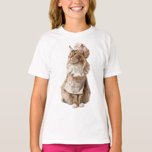 Chef Maine Coon Katzenbäcker Kinder T-Shirt
