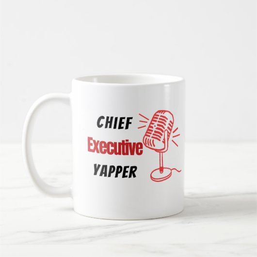 Chef-Manager Yapper – Lustige Sprechblasen Kaffeetasse (Links)