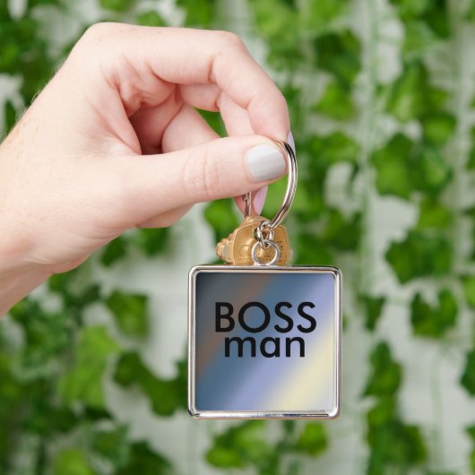 CHEF-Mann-Schlüsselring Silber/stehlen blaue Schlüsselanhänger (Hand)