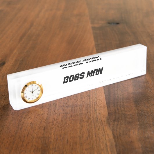 Chef-Mann-Schreibtisch-Platte Namensplakette (Seite)