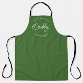 Chef Master Daddy Personalisiert Jahr Modern grün  Schürze (Vorderseite)