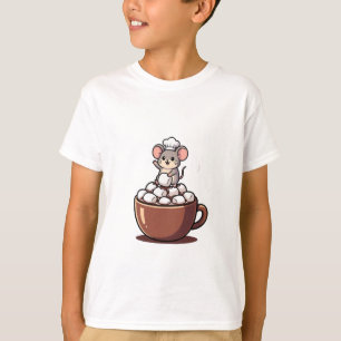 Chef-Maus auf Marshmallow-Kakao-Tasse Kinder T-Shirt